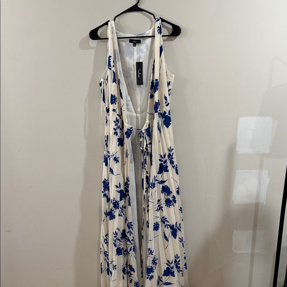 Lulu's Blue and White Floral Jumpsuit